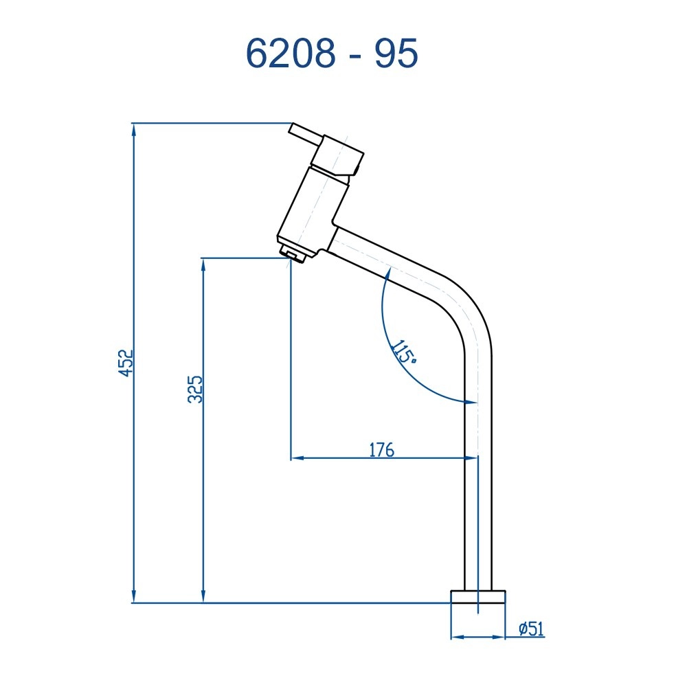 Monocomando de Mesa, Bica Alta Lavatório Slim Fani 6208 C95