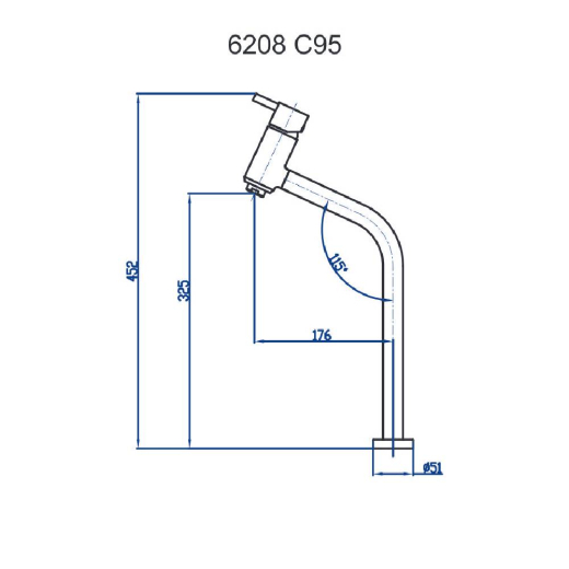 Monocomando de Mesa Bica Alta Slim Fani 6208 CH95