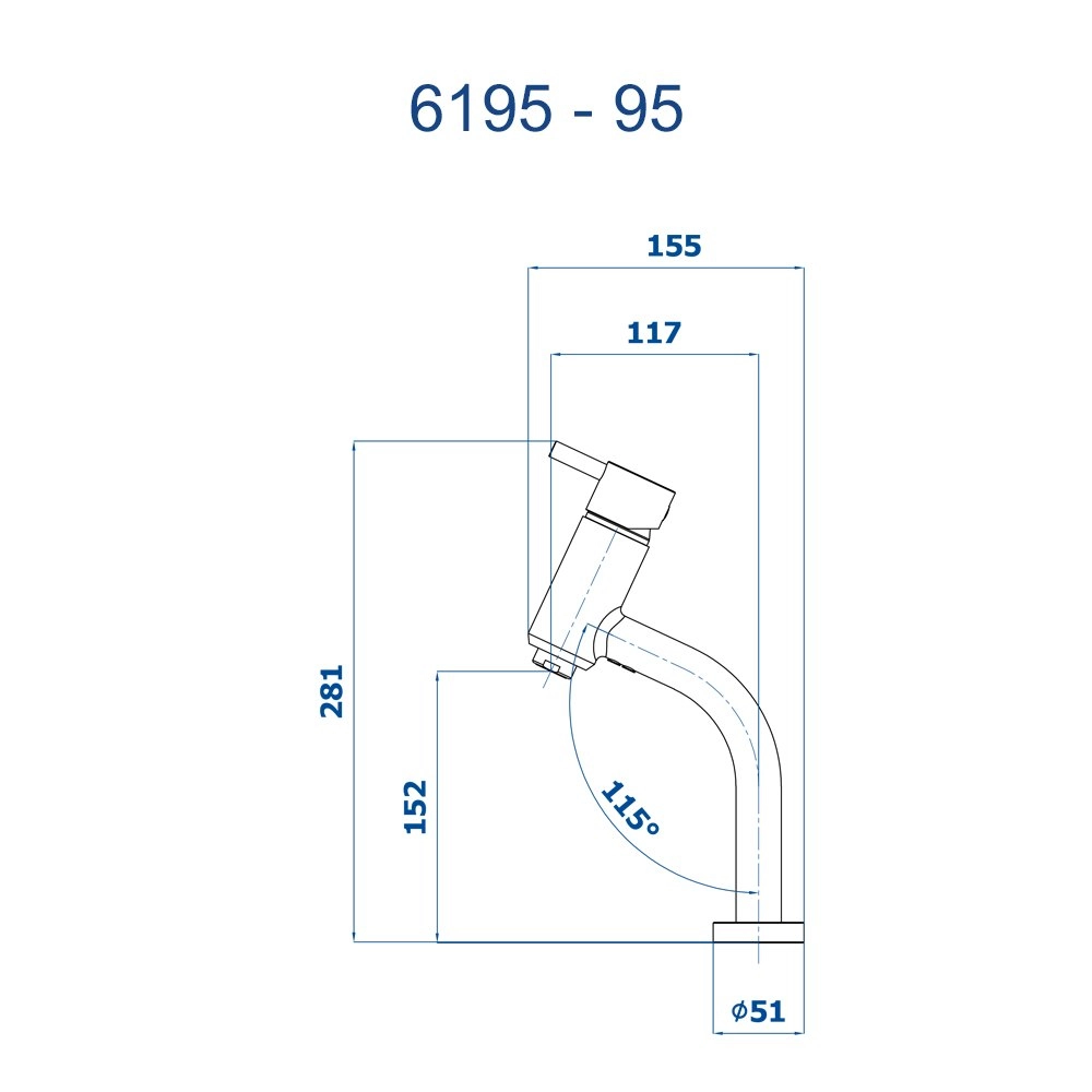 Monocomando de Mesa, Bica Baixa Lavatório Slim Fani 6195 C95