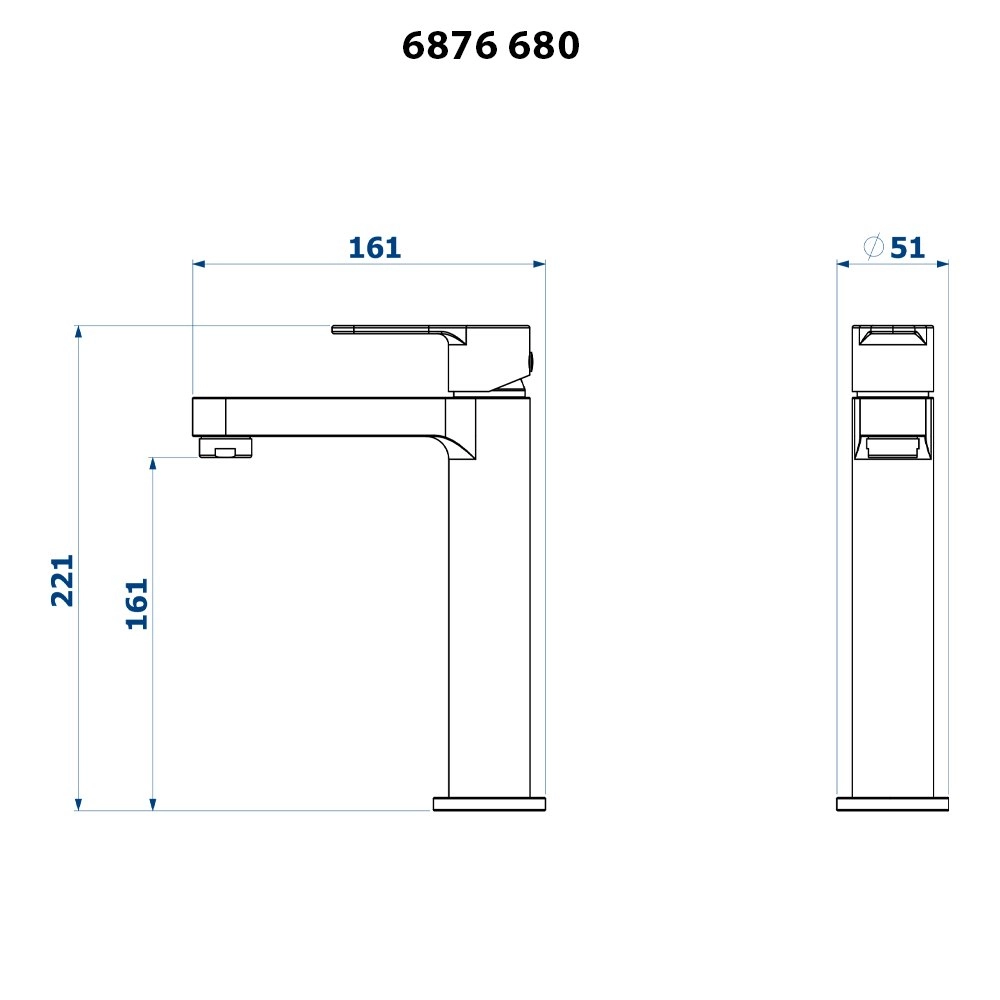 Monocomando de Mesa Bica Média Lavatório Vip Fani 6876 C680