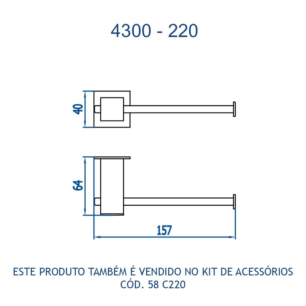 Papeleira sem Cobertura Bella 4300 BK220