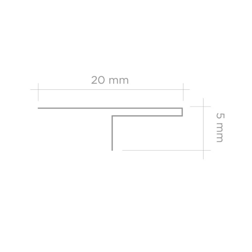 Perfil T Viscardi Milano Inox Escovado 20mmX0,05mmX3m PÇ - 269 Perfil T Viscardi Milano Inox Escovado 20mmX0,05mmX3m PÇ - 269