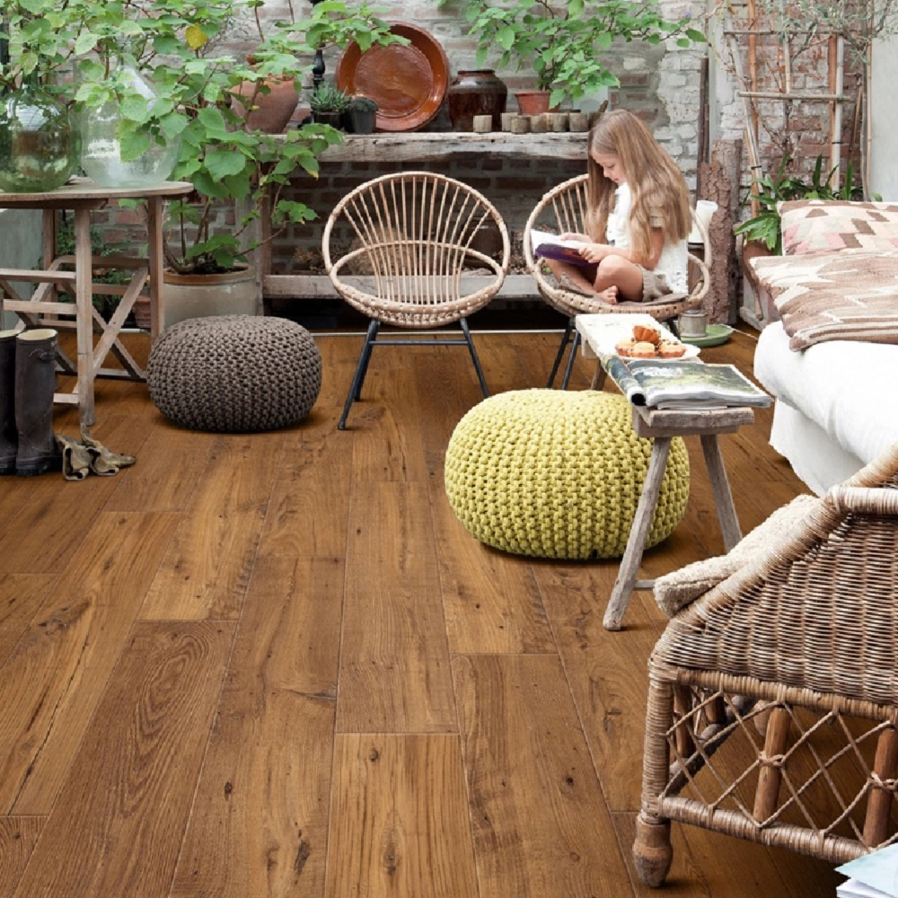 Piso Laminado Eligna Wide Castanheiro Antigo Restaurado Quick Step
