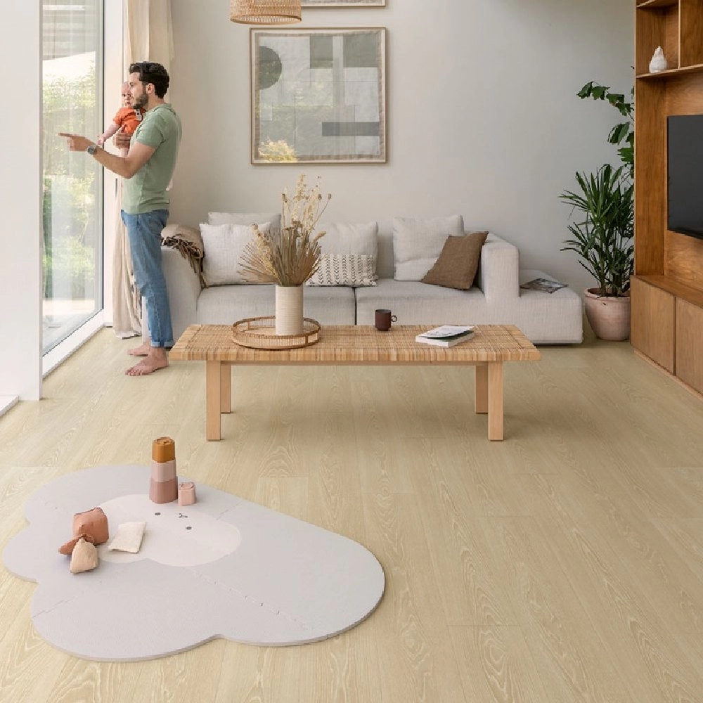 Piso laminado Smart Carvalho Congelado Bege Quick Step