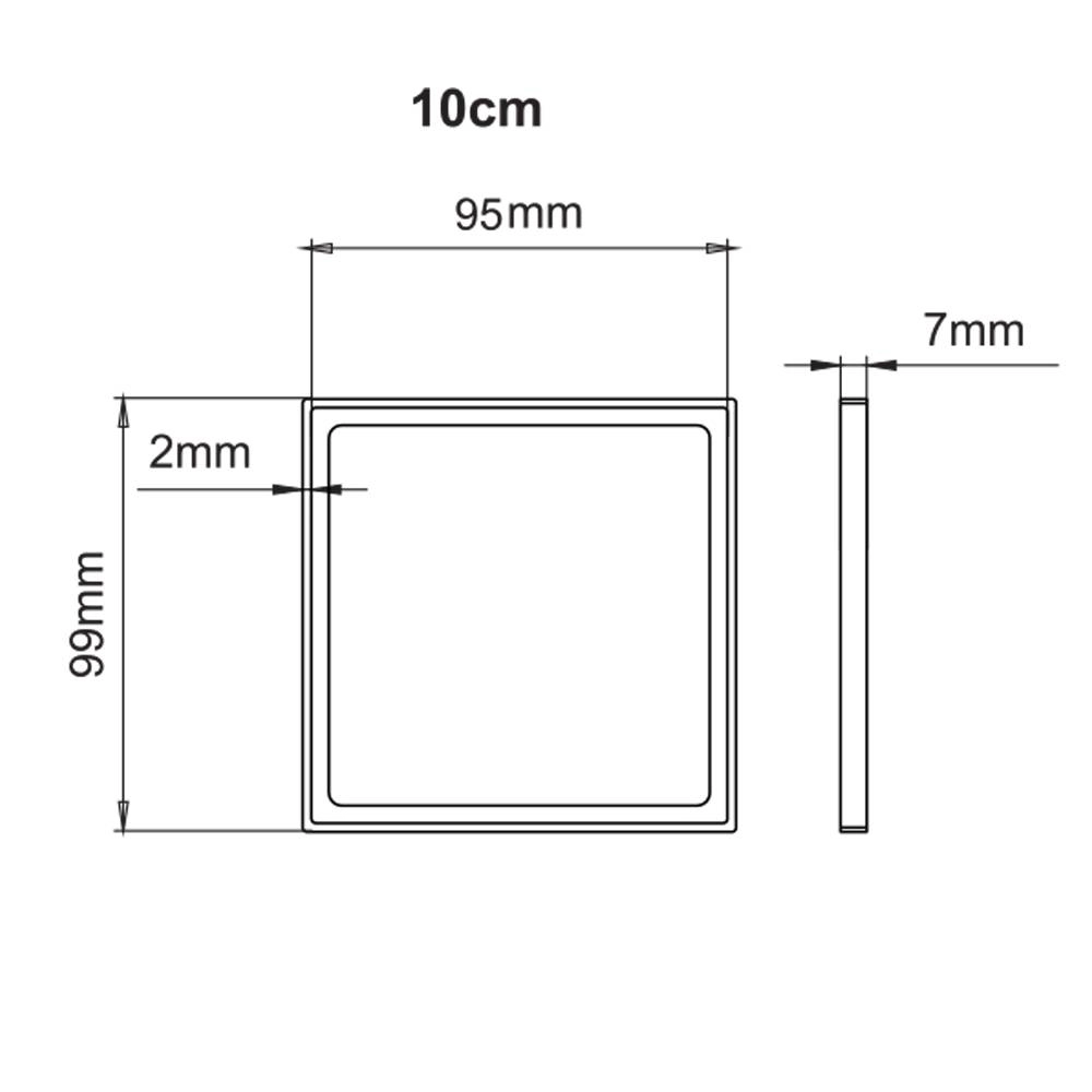 Porta Grelha Quadrado 10 cm x 10 cm 4179 NOVII Polido Ralo Linear
