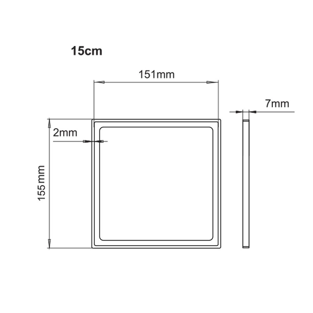 Porta Grelha Quadrado 15 cm x 15 cm 4187 NOVII Polido Ralo Linear