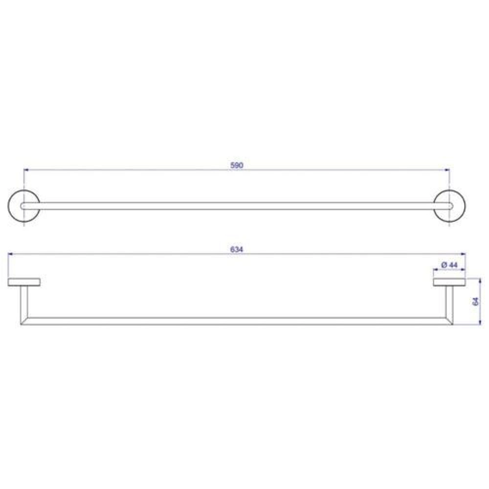 Porta Toalha Barra 60cm Deca Disco 2040.BL.060.DSC.NO