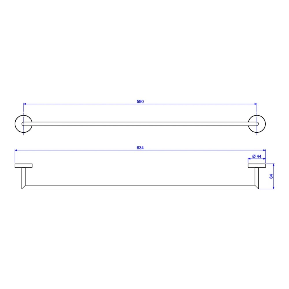 Porta Toalha Barra 60cm Disco Red Gold Deca 2040.GL.060.DSC.RD