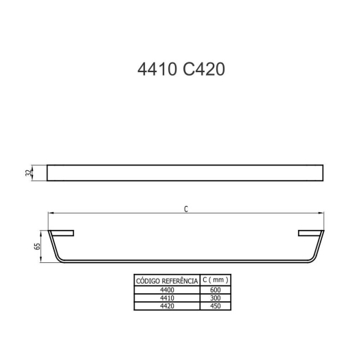 Porta Toalha Curto Essence Fani 4410 CH420 Porta Toalha Curto Essence Fani 4410 CH420