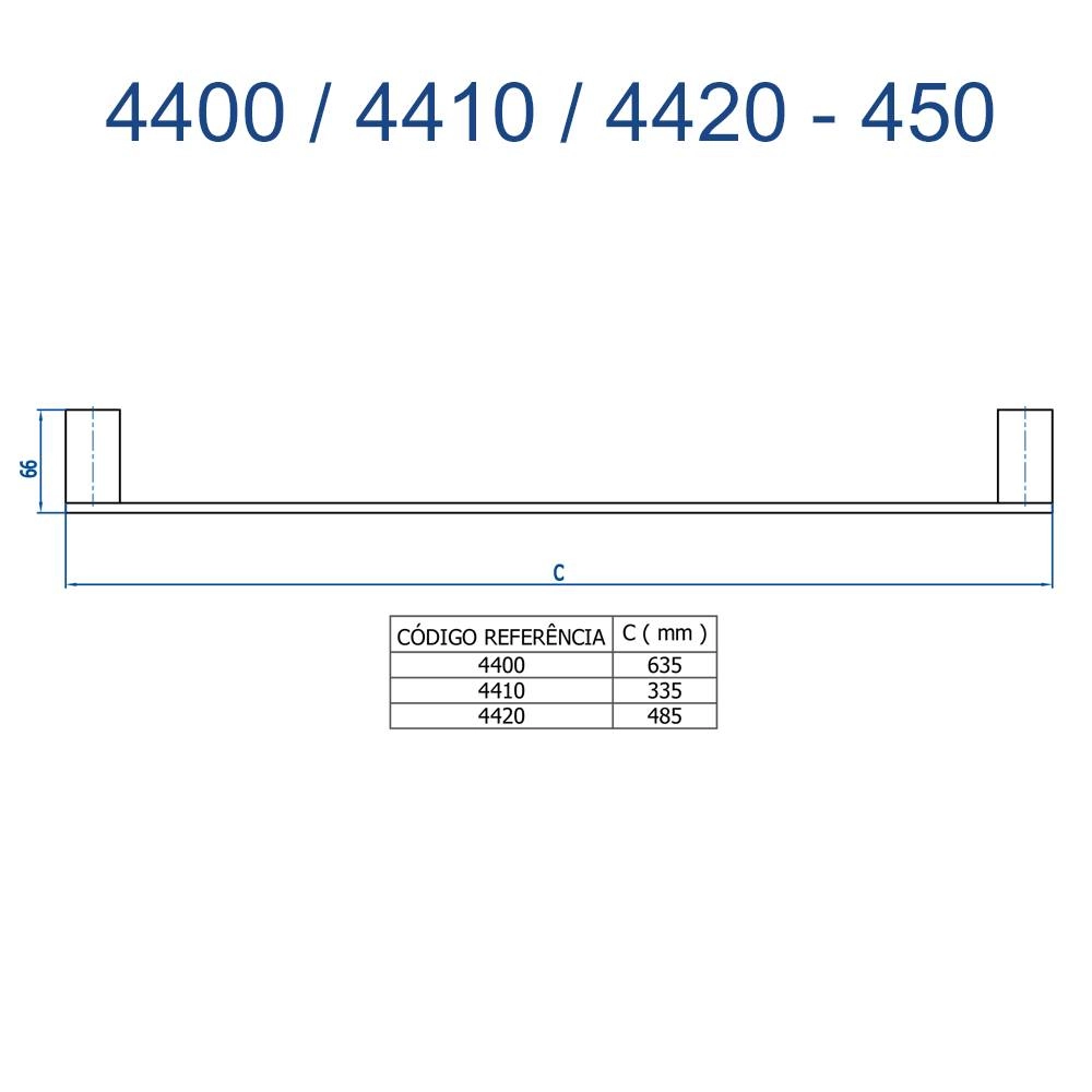 Porta Toalha Curto Fani Horus 4410 C450 CR