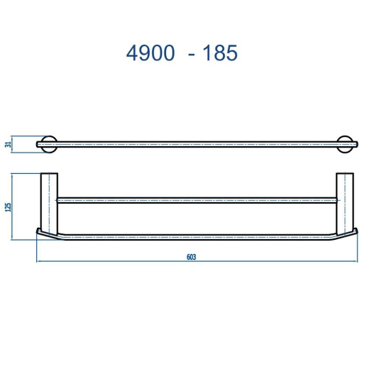 Porta Toalha Duplo Longo Lunna Fani 4900 BK185