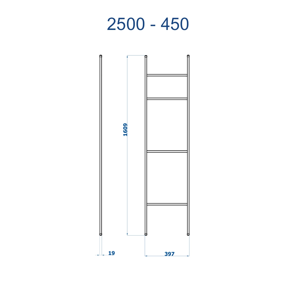 Porta Toalha Escada Quadrada Horus 2500 BK450