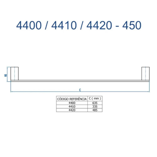 Porta Toalha Médio Horus Fani 4420 DV450 Porta Toalha Médio Horus Fani 4420 DV450