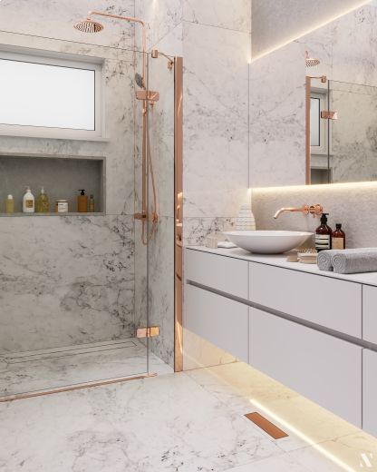 Ralo Linear 2920 Elleve Tiny PVC 25cm Acabamento. Rose Gold Ralo Linear 2920 Elleve Tiny PVC 25cm Acabamento. Rose Gold