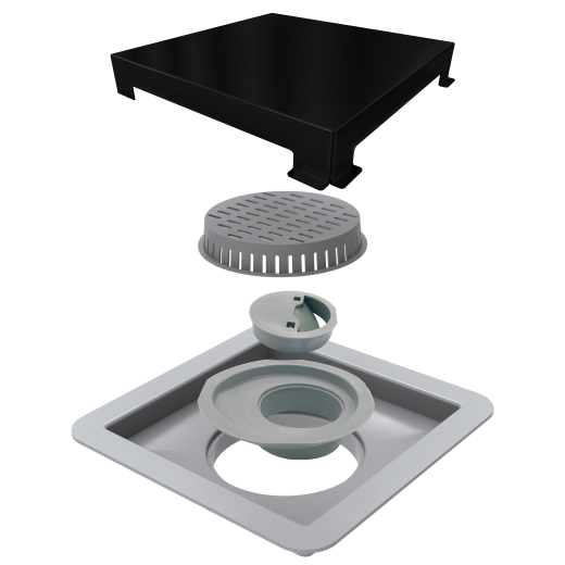 Ralo Linear 4243 Elleve Square Tampa Black Matte 15x15cm
