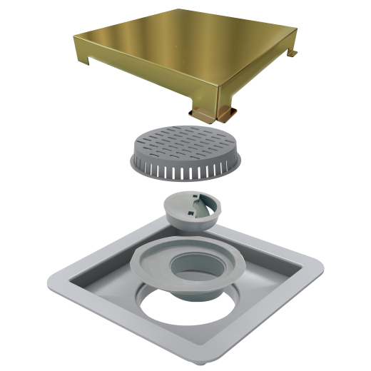 Ralo Linear 4244 Elleve Square Tampa Gold 15x15cm