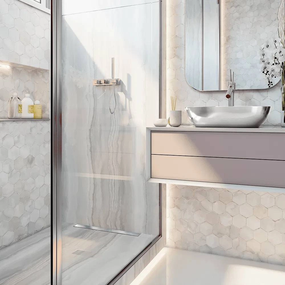 Ralo Linear 4252 Tampa Inox 50 cm Saída Extremidade Versatile 
