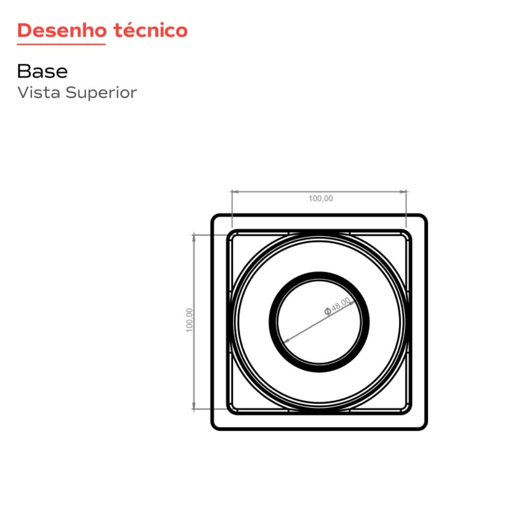 Ralo Linear 7343 Oculto 10 cm x 10 cm Square Ralo Linear 7343 Oculto 10 cm x 10 cm Square