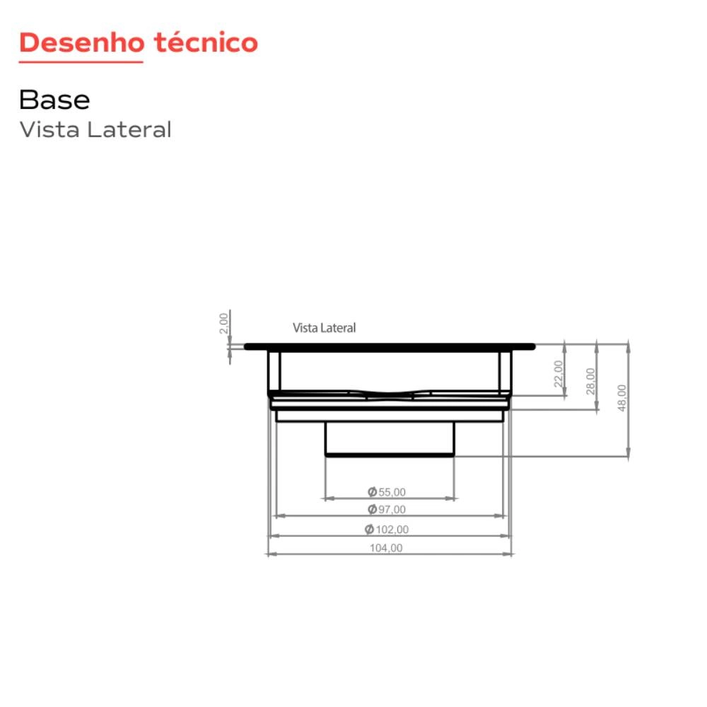 Ralo Linear 7344 Tampa Inox 10 cm x 10 cm Square Ralo Linear 7344 Tampa Inox 10 cm x 10 cm Square