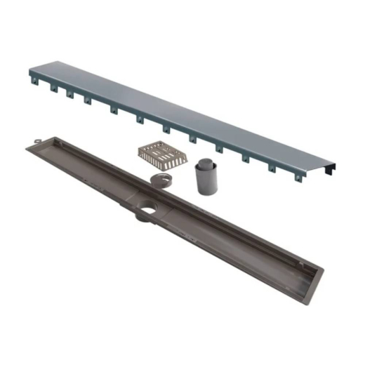 Ralo Linear 8932 Versatile 75cm saída central Inox escovado