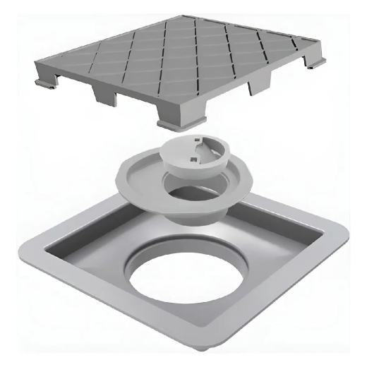Ralo Linear 4665 Novii Quadrado Tampa Oculta 15x15cm