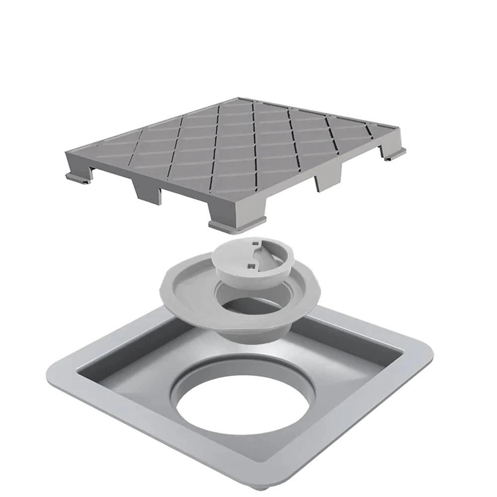 Ralo Quadrado 15cm x15cm Oculto 4665 NOVII  Ralo Linear
