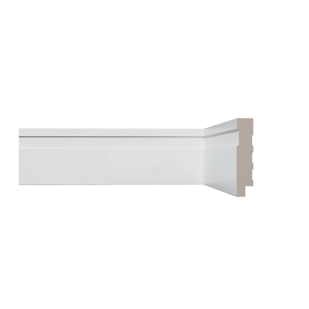 Rodapé Poliestireno 240x7x1,00cm Branco Frisado Vinilforte