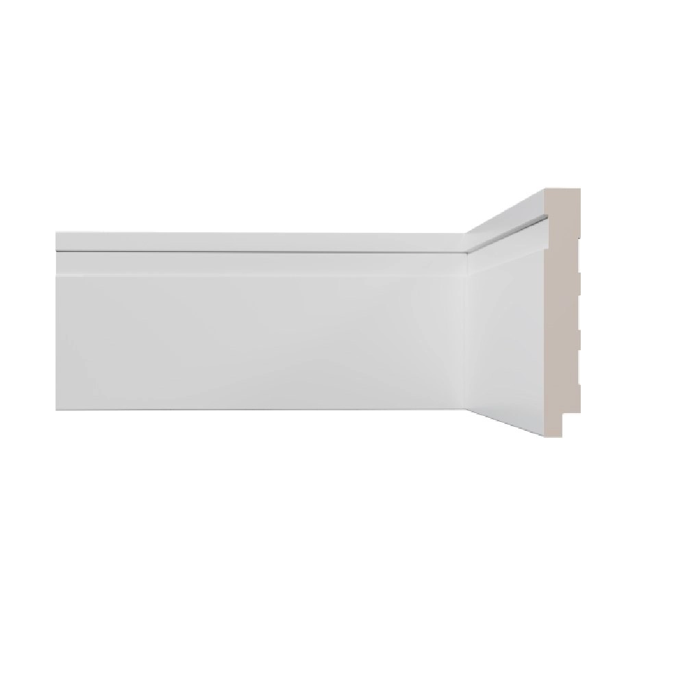 Rodapé Poliestireno 240x10x1,5cm Branco Frisado Vinilforte