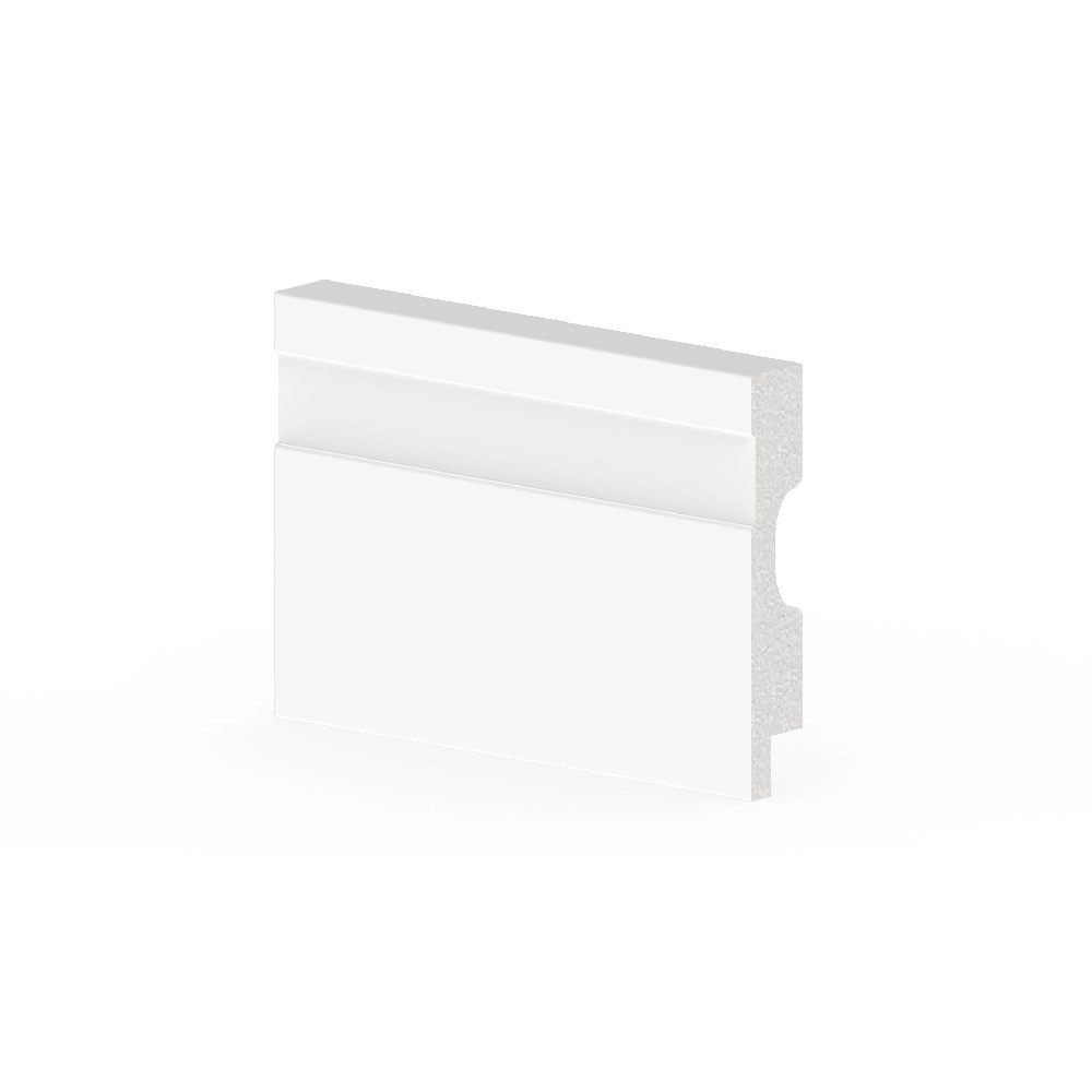 Rodapé Poliestireno Vide Frisado 7x240cm Branco Arquitech
