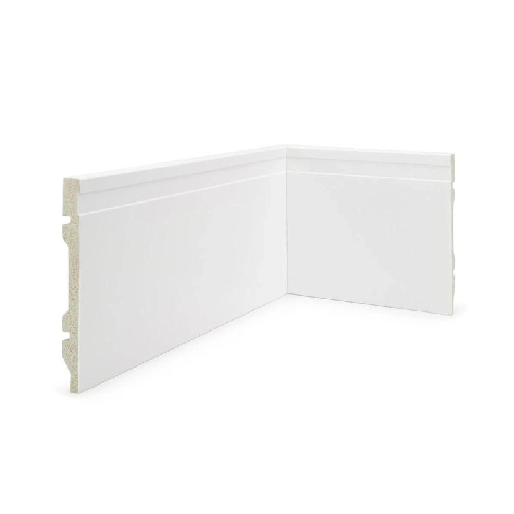 Ruffino Rodapé Poliestireno Branco Frisado 15cmx240cm
