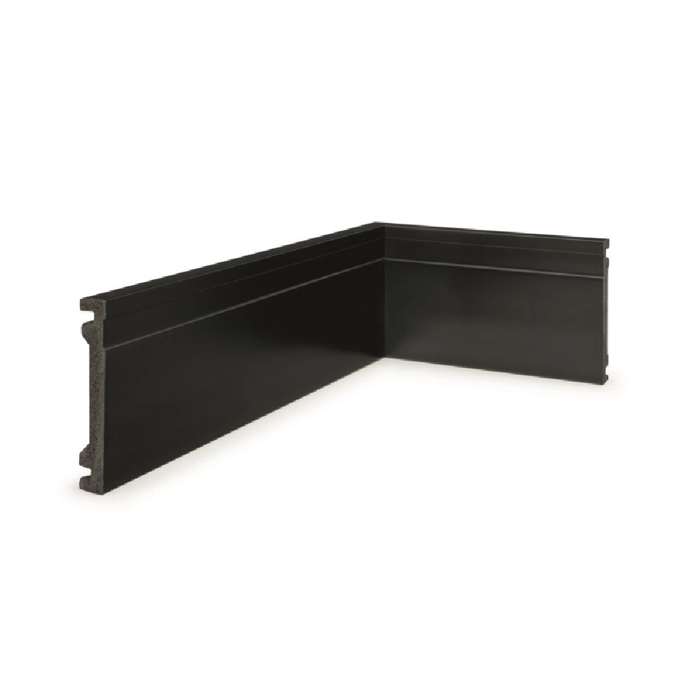 Ruffino Rodapé Poliestireno Preto Frisado 10cmx240cm