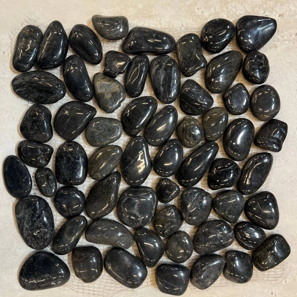 Seixo de Pedra Orna Polido preto 30x30 Sx90 GD