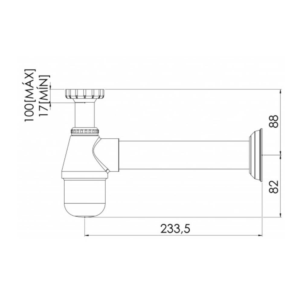 Sifão Regulável Pia Americana Esteves 1.1/2X1.1/2 VSM081CWG