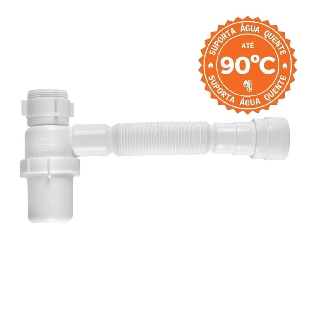 Sifão Sanfonado Universal Astral Copo SSUC Branco
