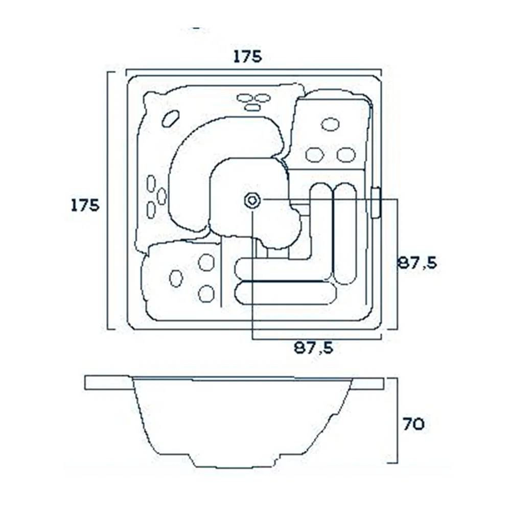 Spa Aquaplas Miami 1,75X1,75X0,70 Branca