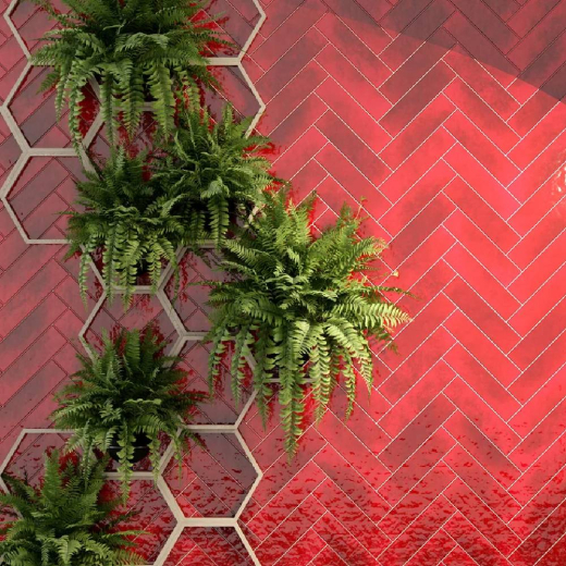 Strufaldi Revestimento Cerâmico Rossa Bright 6x24 Strufaldi Revestimento Cerâmico Rossa Bright 6x24