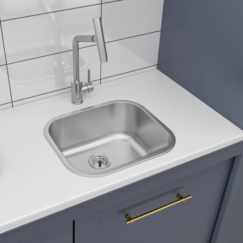 Tanque de Encaixe Tramontina Hera Compact 19 em Aço Inox Escovado 40x35 cm 