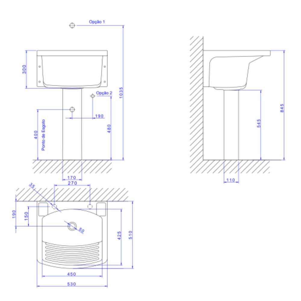 Tanque s/coluna Deca 30 Litros Branco TQ.02.17