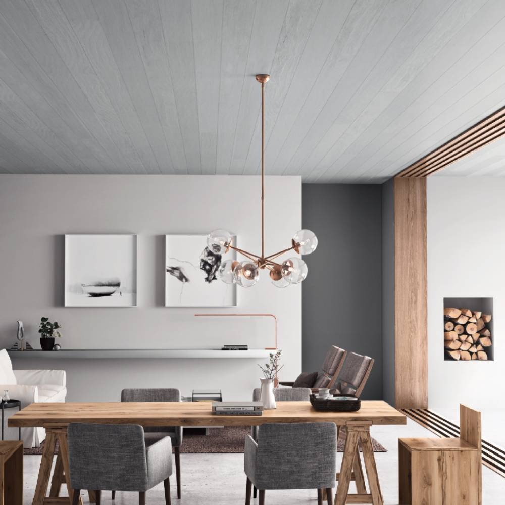 Teto Vinilico Araforros Wood Teca Cinza CINZA 200MM 6M