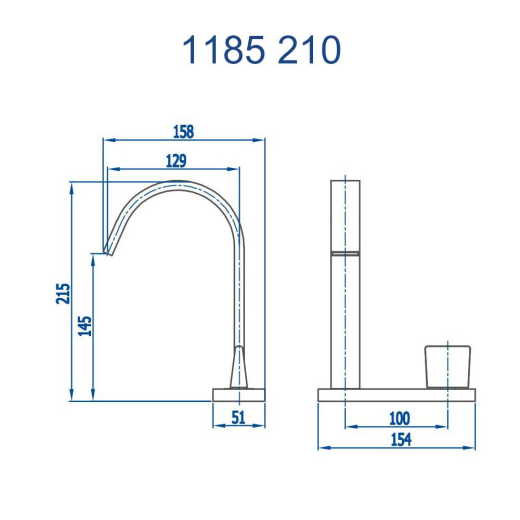 Torneira de Mesa Acionamento Lateral Lavatório Prima Fani 1185 OV210 Torneira de Mesa Acionamento Lateral Lavatório Prima Fani 1185 OV210