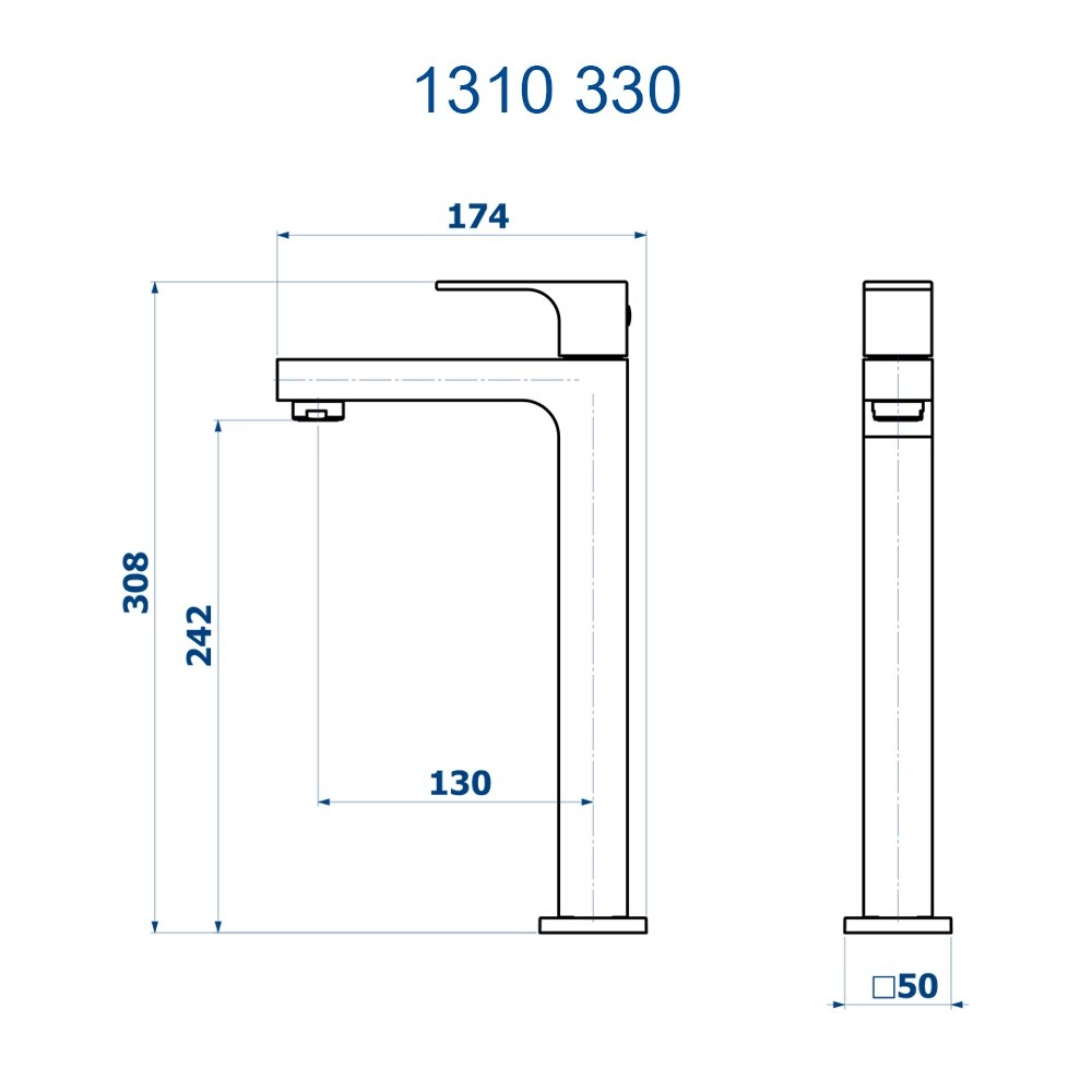 Torneira de Mesa Bica Alta Lavatório Retta Fani 1310 C330 Torneira de Mesa Bica Alta Lavatório Retta Fani 1310 C330
