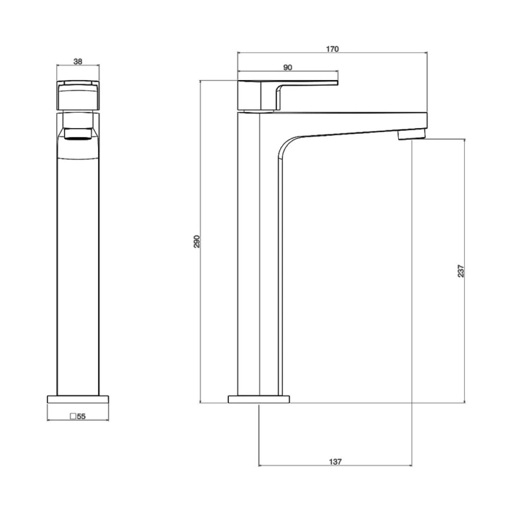Torneira de Mesa Bica Alta para Lavatório Deca Level 1189.BL26.MT