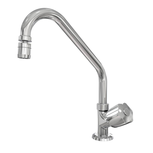 Torneira de Mesa com Arejador Articulável Prata Fani 1166-50 C
