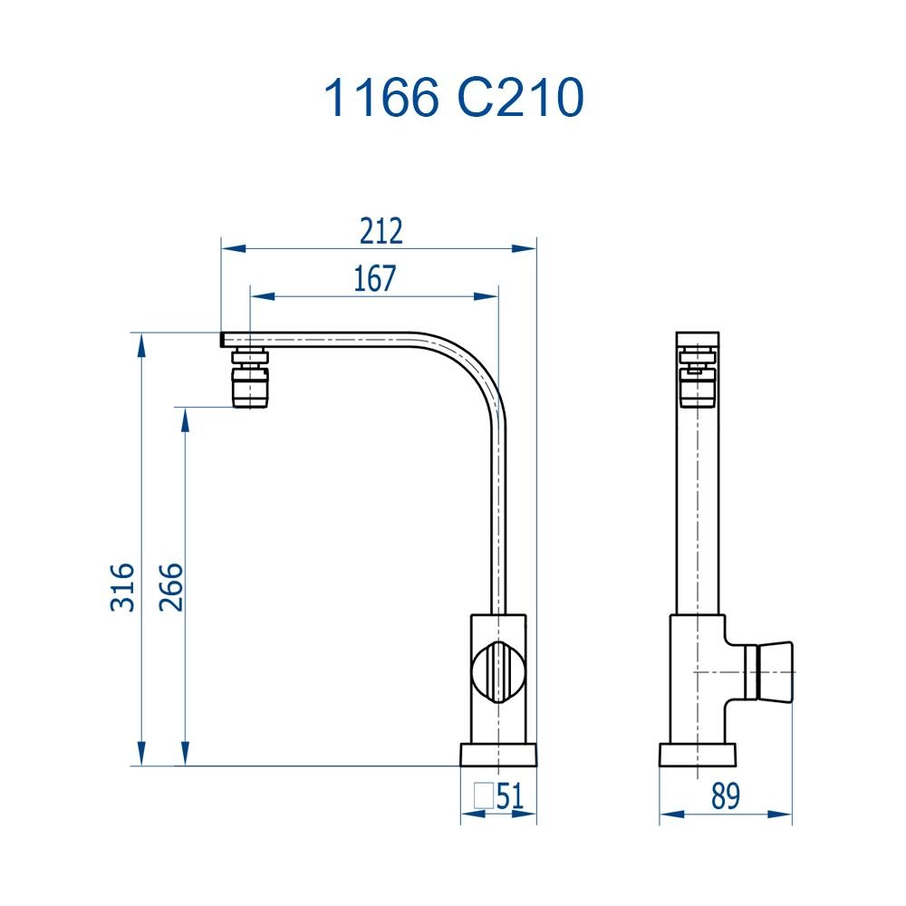 Torneira de Mesa Com Arejador Articulável Prima Fani 1166 C210 