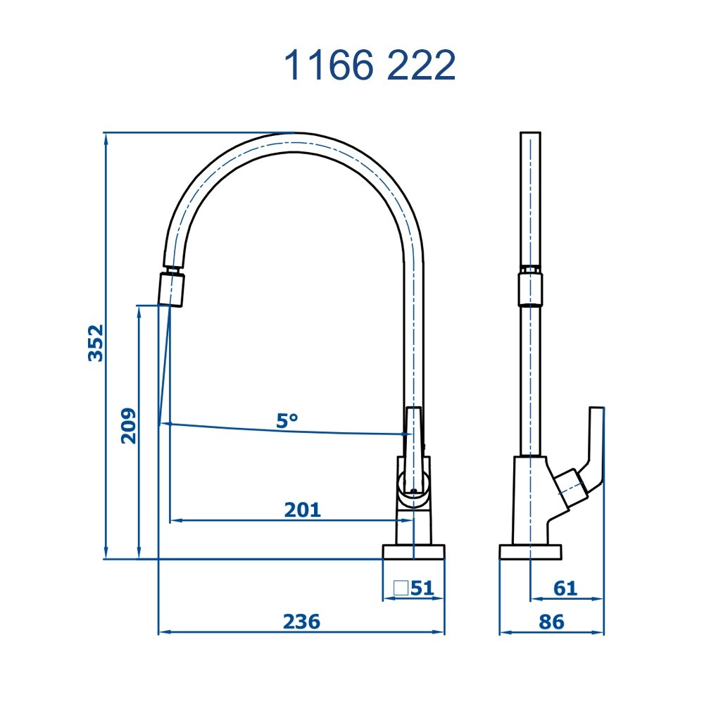 Torneira de Mesa Cozinha Bella Clássica Fani 1166 C222