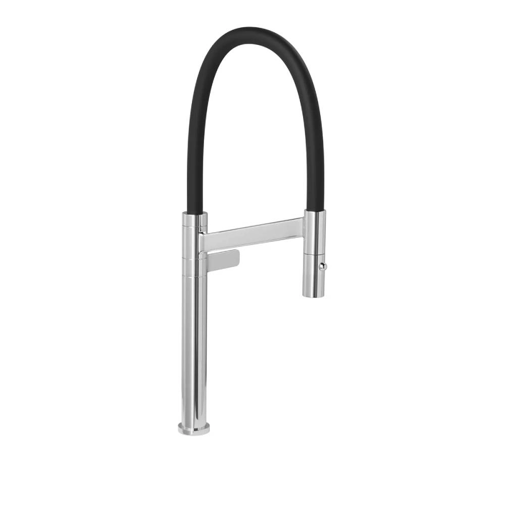 Torneira de Mesa Deca Colare para Cozinha com Bica Flexível Cromado e Preto 1189.C.PT