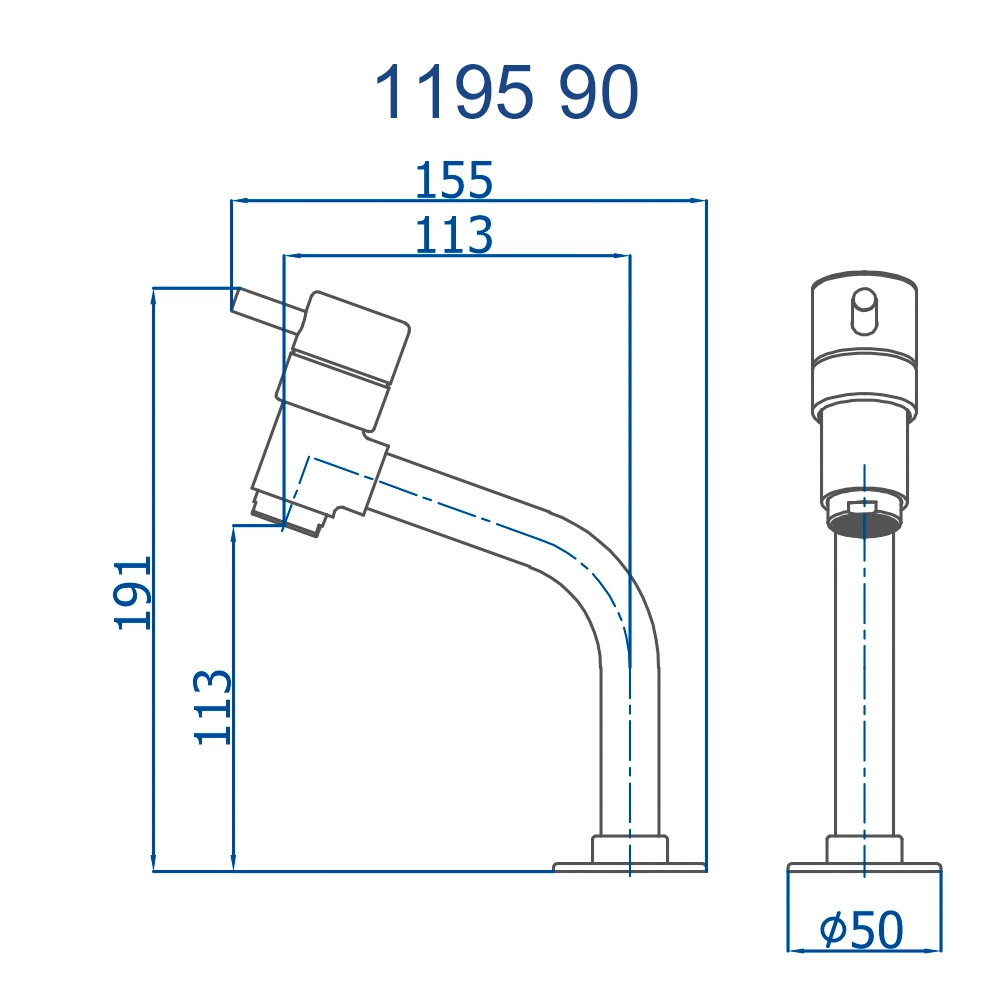 Torneira de Mesa Eva para Lavatório 1195 C90 Bica Alta