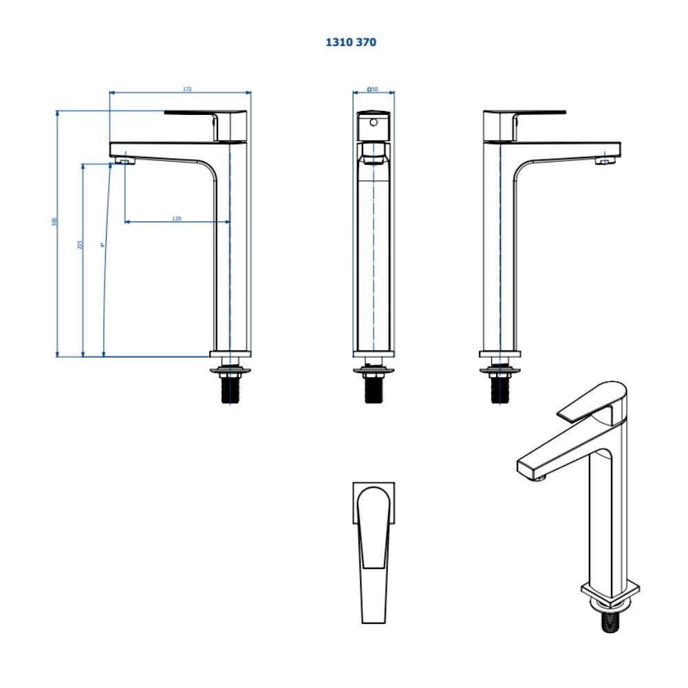 Torneira de Mesa Fani Bica Alta Bold 1310 C370