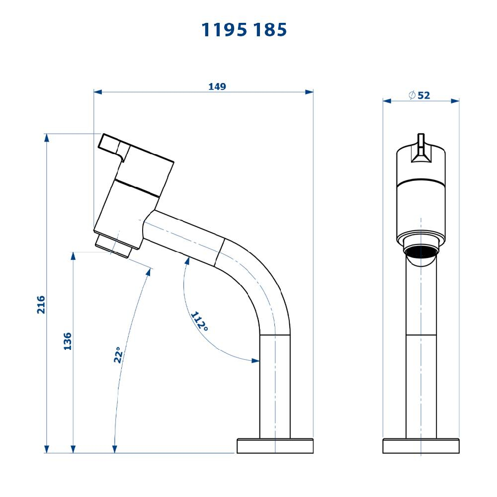 Torneira de Mesa Lunna Bica Alta Fani 1208-185 BK 