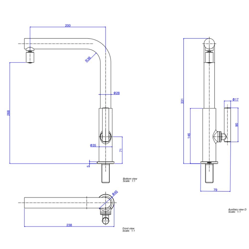 Torneira de Mesa para Cozinha com Bica Móvel Cromado Beta 1167.C109